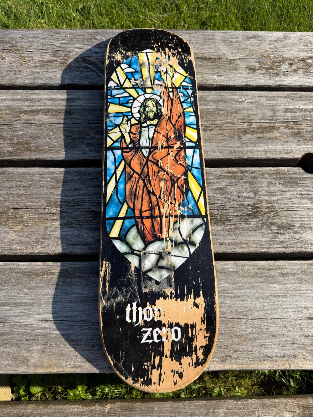 Zero Jamie Thomas Skateboard Deck with Stained-Glass Jesus Graphic